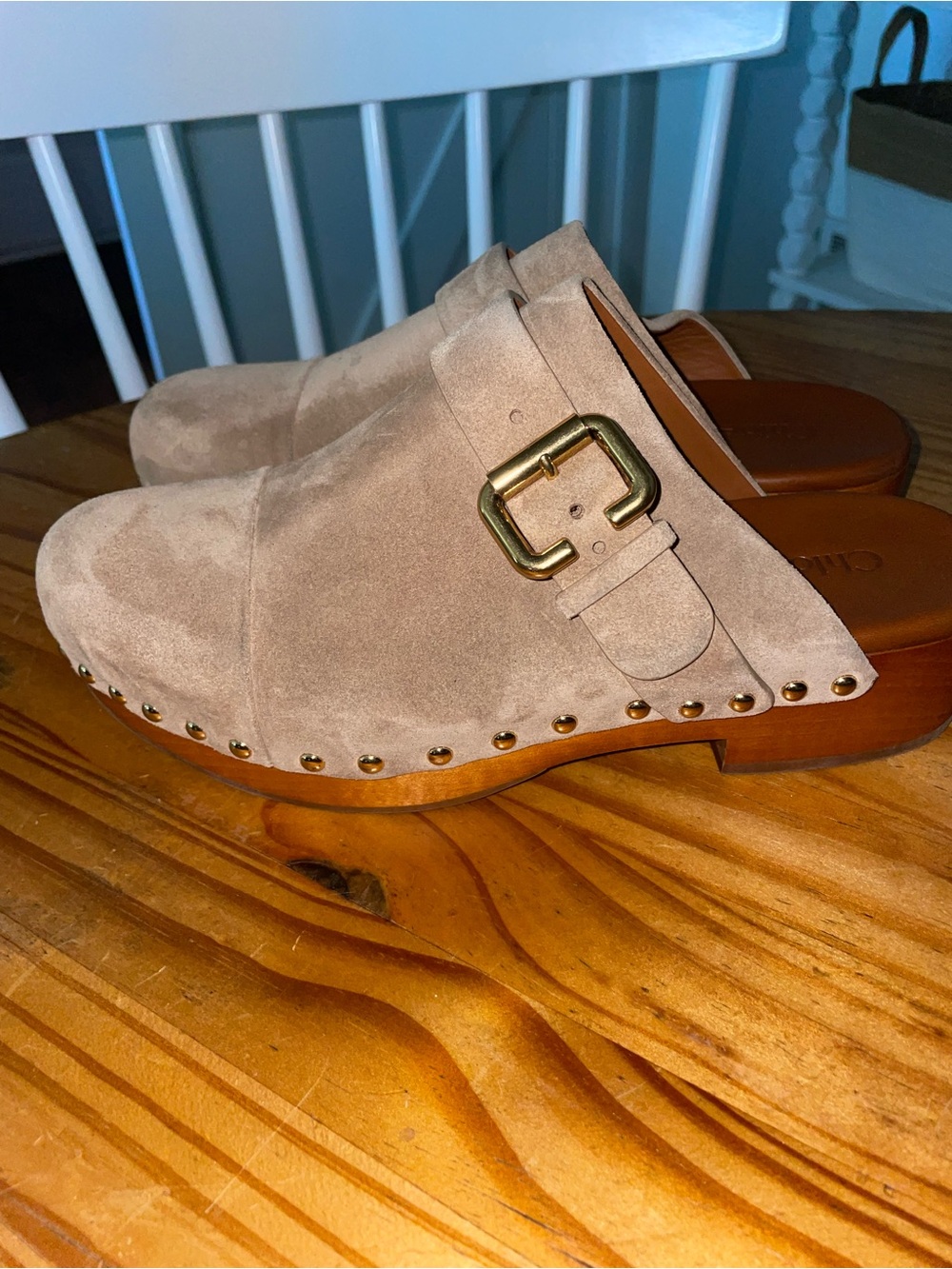 Chloé Women's Jeannette Clogs In Desert Sand Size 38/8 NWB $1,095 - Picture 5 of 10